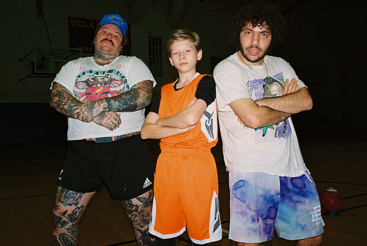 Matty Matheson, Mason Ramset and Benny Blanco play basketball