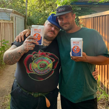 Anchored x Rink Drink Coffee Dean Petty Matty Matheson hugging