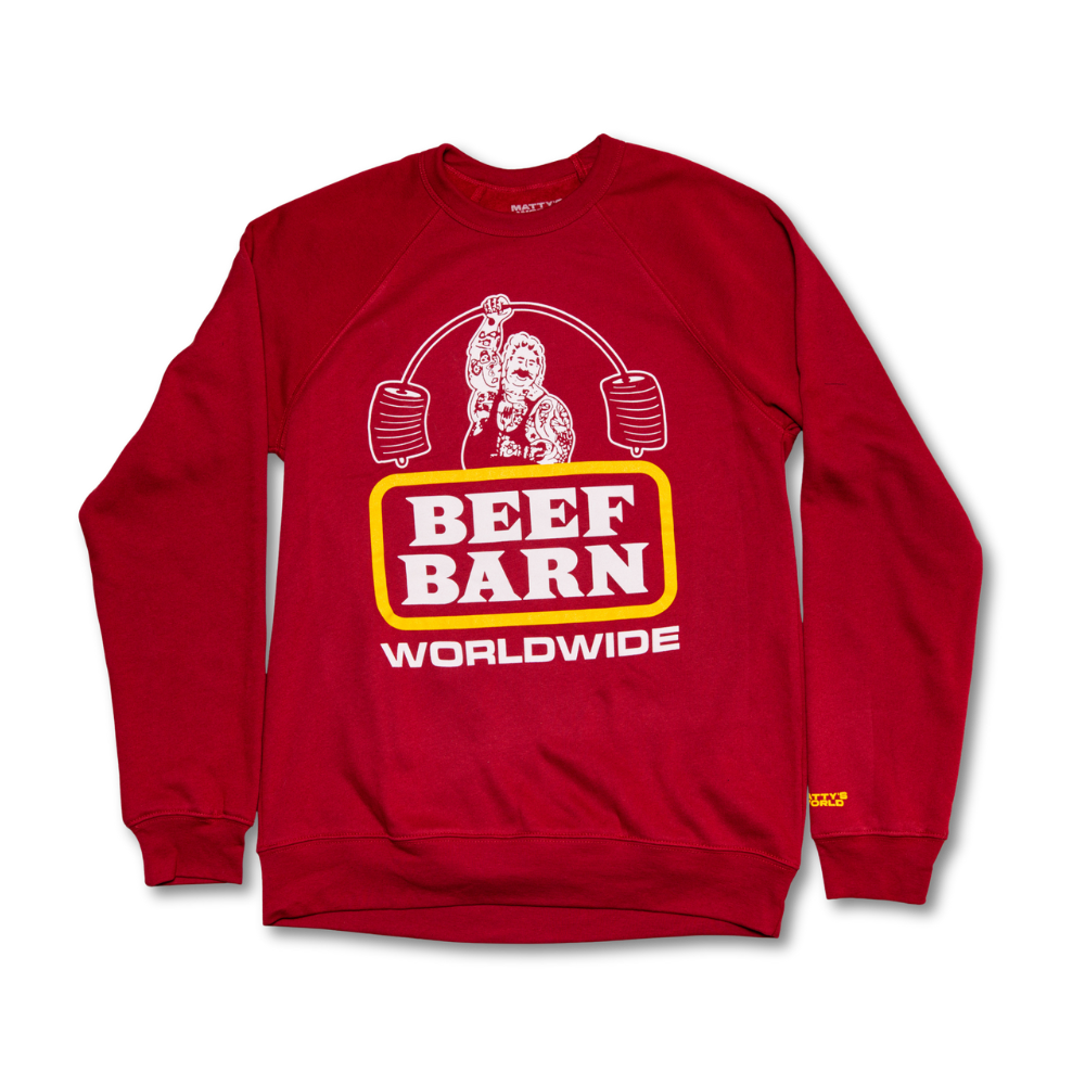 Beef Barn Worldwide Sweatshirt Beef Barn Crewneck SweatshirtMatty Matheson