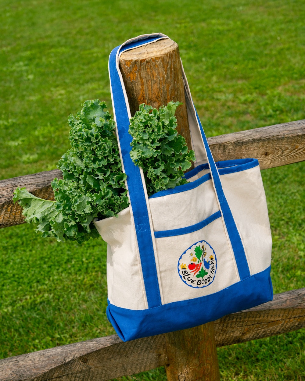 Blue Goose Farm Crest Tote Bag